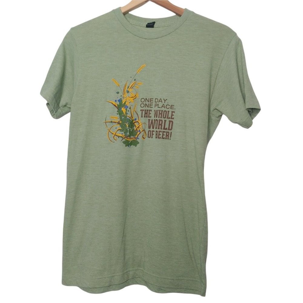 World Beer Festival 2014 Raleigh NC Mens M T Shirt Sage Green Craft Breweries